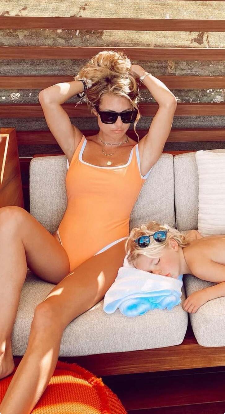 LainSnow Ocean Isle Ribbed One Piece Swimsuit in Cantaloupe - XS